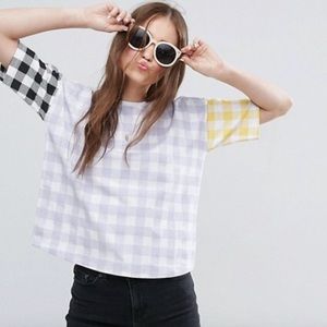 ASOS gingham block top